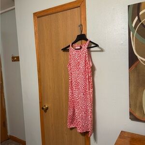 New York & Company Small Red & White Knee-Length Sleeveless Sheath Dress - EUC